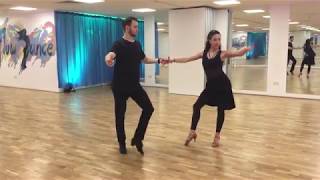 How to dance Basic to Fan, Hockey Stick in Cha Cha - Intermediate