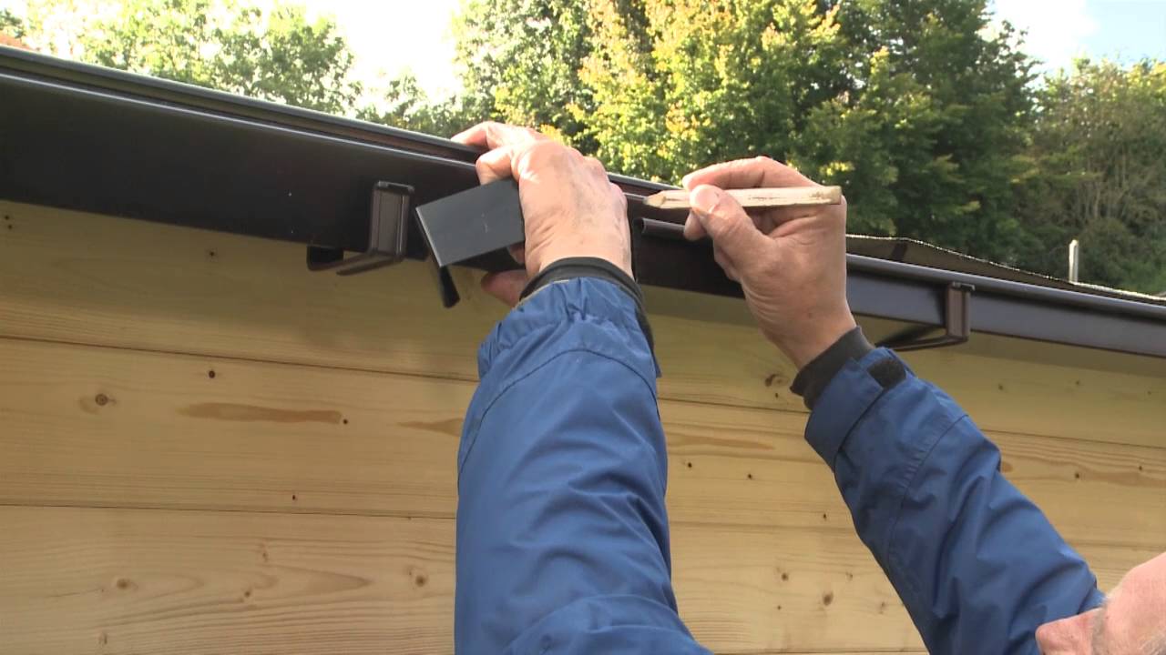 Regenrinne Komplettset für Gartenhaus Dachrinne für 2-seitige Dachlänge 400 cm 