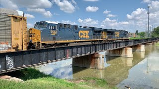 How High Can Truck Frames Be Stacked On A Train?!  Train Rumbles Across City Railroad Bridge In Troy