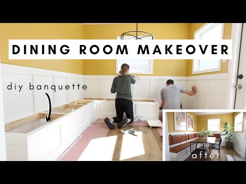 EXTREME DINING ROOM MAKEOVER // DIY Built In Banquette With Storage // budget friendly dining room