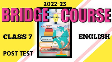 Bridge Course Post Test English 7th Class | Post Test Question Answers | English