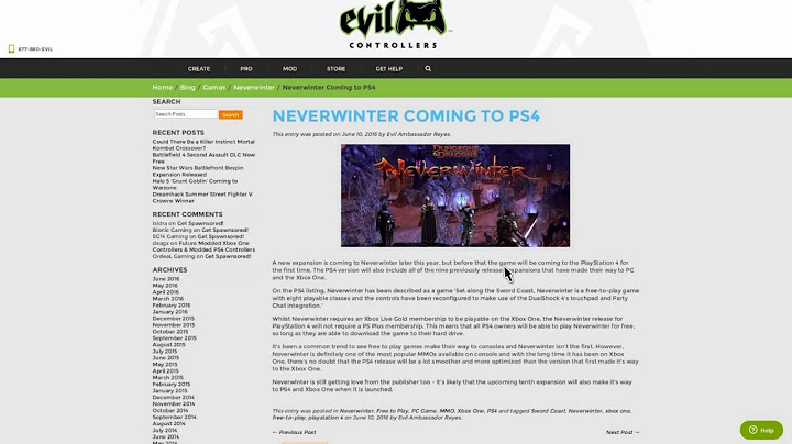 Neverwinter PS4 Version Launching Before August!???