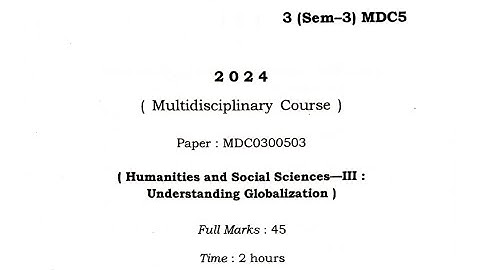 FYUGP BA 3rd Sem (Multi Disciplinary Course) MDC0300503 Question paper2024 Guwahati University#viral