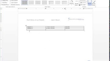 Learn Word 2013 - Creating a Table