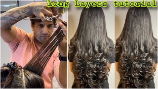 How to Long Layer Hair cut | हेयर कट करना सिखे बिल्कुल आसान तरिखे से | step by step tutorial Hindi