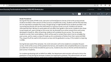 PHD 5500 Week 2 Video 3: Assessment Study Protocol
