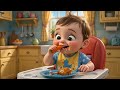 لقمة هنية.. صحة وهنا! 🥰 Cute baby eating chicken