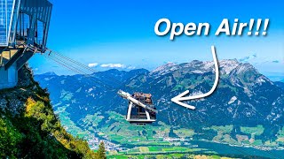 Riding on the coolest cable car in Switzerland! 🇨🇭 Stanserhorn CabriO