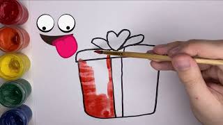 Bolalar Uchun sovg&#39;a qutisi rasm chizish / Drawing a gift for children / Рисование подарок для детей