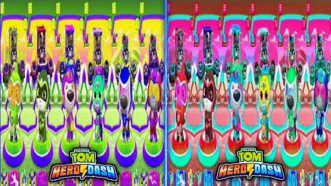 talking tom hero dash - all heroes color grading - saving all heroes - full gameplay (android, ios)
