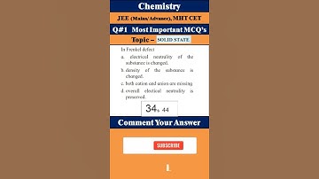 Solid State MCQs │Chemistry JEE/NEET MCQ for Chemistry │12th std chemistry mcqs
