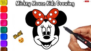 Colorful Mickey Mouse Drawing for Kids | How To Draw Mickey Mouse | #kids #drawing
