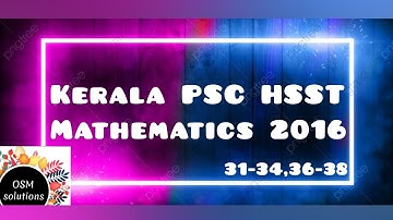 Kerala PSC HSST Exam 2016 Mathematics Solutions(in Malayalam)