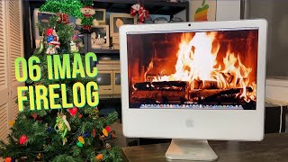 1 Hr Christmas Firelog ft. 2006 iMac (4k) - Day 3 of Apple Holiday Fireplace