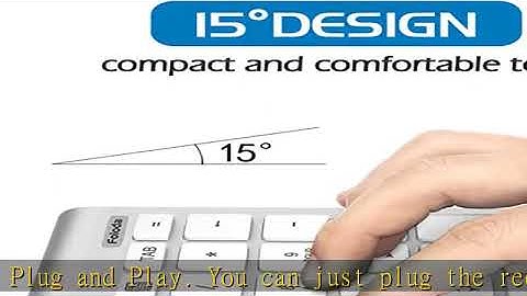 Foloda Wireless Number Pad, Portable 2.4Ghz USB 10 Keys Financial Accounting Numeric Keypad Data En