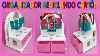 ORGANIZADOR DE ESCRITORIO MANUALIDADES RECICLANDO CARTÓN DIY