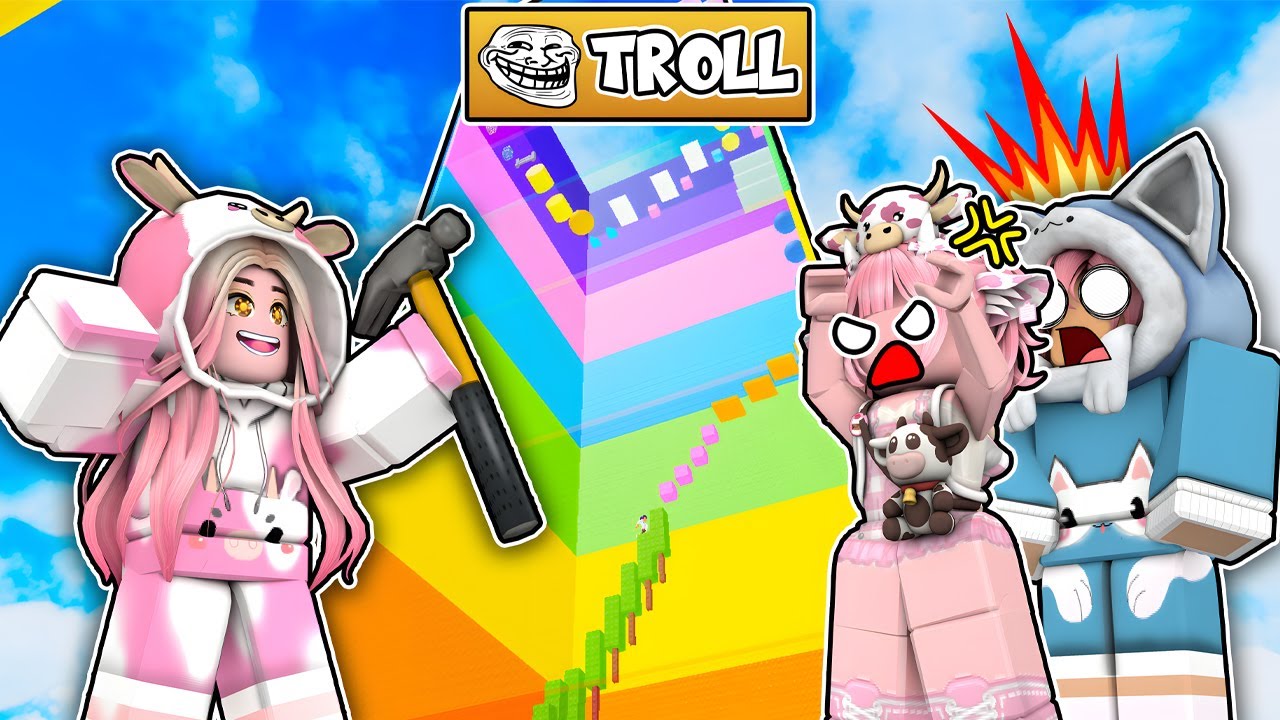 MOMON BANGUN TROLL TOWER TERTINGGI UNTUK PRANK ATUN di BUILD A TOWER feat @BANGJBLOX 