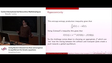 Josephine Evans: Using Harris’s theorem to show convergence to equilibrium for kinetic equations