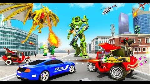 Tuk Tuk Rickshaw Dragon Robot Transform Robot Game  New Gameplay