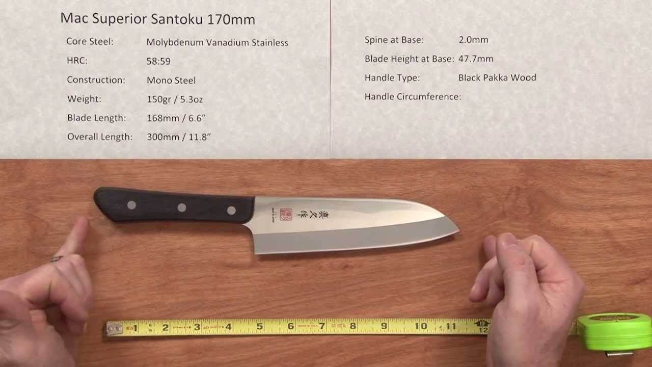 Mac Superior Santoku 170 Quick Look YouTube