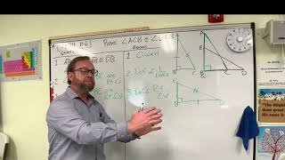 How to solve a Geometry Proof for corresponding angles using Right Triangles (ACE PACE 1110)