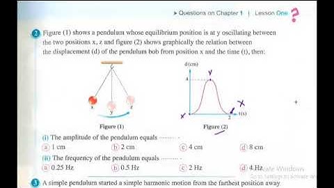 حل المعاصر فيزياء لغات 2 ثانوي Oscillatory motion  مستويات عليا
