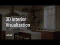 Modern kitchen interior 3d animated rendering