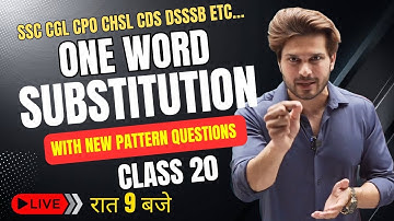 Class 20 One Word Substitution || With Mock Test by Jaideep Sir