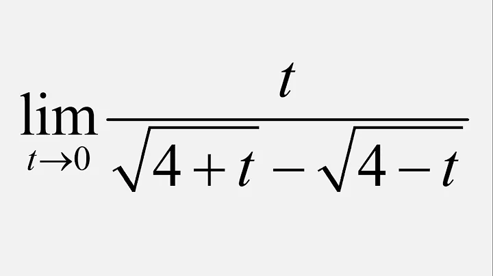 Limit of t/(sqrt(4 + t) - sqrt(4 - t)) as t approaches 0