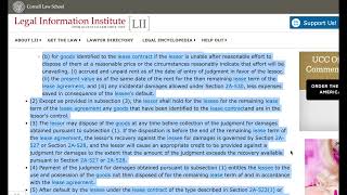 U.C.C. - ARTICLE 2A PART 5 C. DEFAULT BY LESSEE Continued