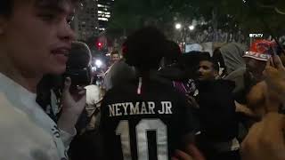 Knicks Fans CLIMB NYPD CARS during NBA Finals watch party outside Bryant Park NYC 6.8.26
