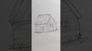 how to draw a wooden house 🏠#shorts #short #satisfying
