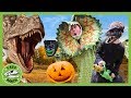 Dinosaur Halloween Party Goes Wrong! Spooky Trick or Treat at T-Rex Ranch With Dinosaurs For Kids