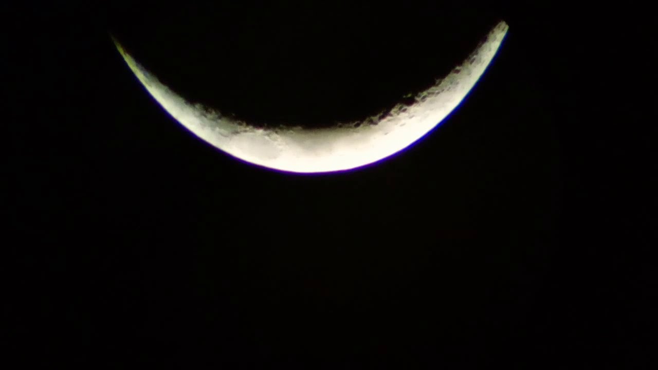 Waxing crescent 3.4 day old child moon | June - YouTube