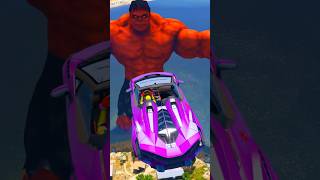 Spiderman Multiverse vs RED HULK furioso! Cars vs Hulk 🥵 #gta #spidermanchallenge #shorts