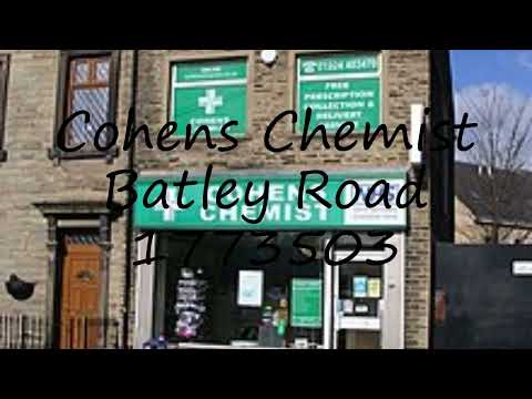 How to pronounce Cohens Chemist  Batley Road    1773503 in English?