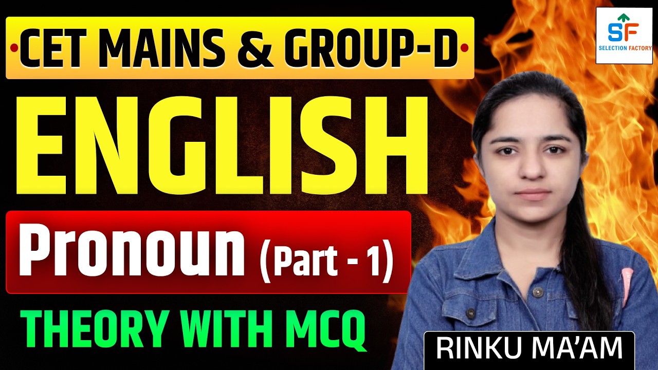 CET Mains & Group-D Special ✍️ | English Pronoun Important Questions | Theory + MCQ | Rinku Ma’am