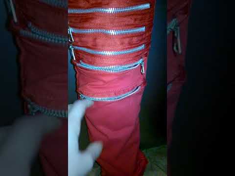 красные джинсы c молниями с алиэкспресс |red jeans from Aliexpress|