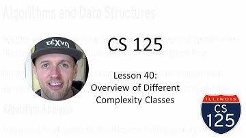 CS 125 Fall 2020 Lesson 40: Overview of Different Complexity Classes
