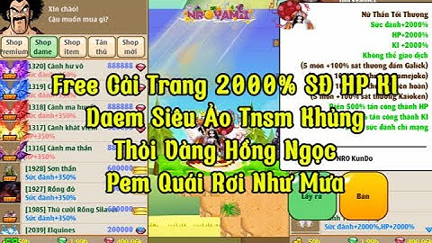 Nro Lậu Mới Nhất Nro Yami Test Vĩnh Viễn Dame Ảo Free Cải TRang 2000% SĐ Thỏi Vàng Hồng Ngọc Free