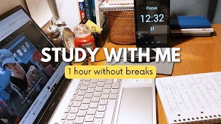 1 hour STUDY WITH ME - no break (fire crackling, no music) - learning languages