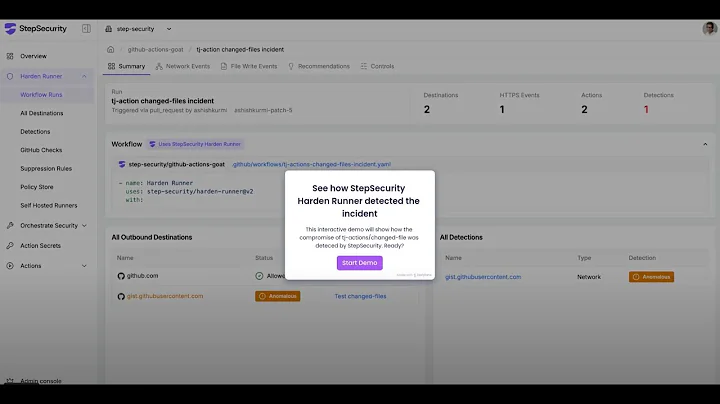 How StepSecurity Harden-Runner tj-actions/changed-files compromise