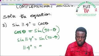 Trigonometry 1 lec002 Exercises on Complementary angles