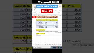 #73 Match Index Formula in excel | Match Index Function in Excel #excel #excelformula #exceltips