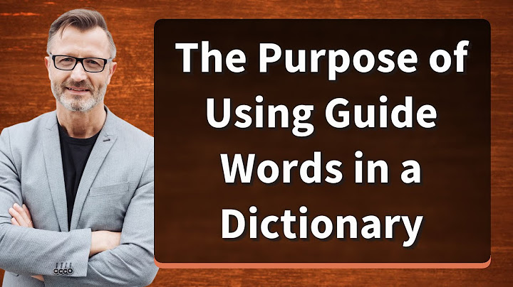 Guide words at the top of the dictionary page