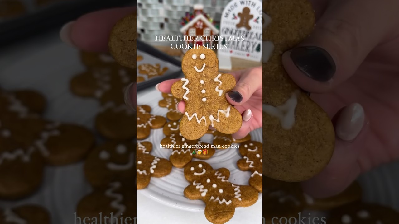 Healthy Gingerbread Man Cookies | Cooking Katie Lady | Recipe in description, IG & my blog ❤️