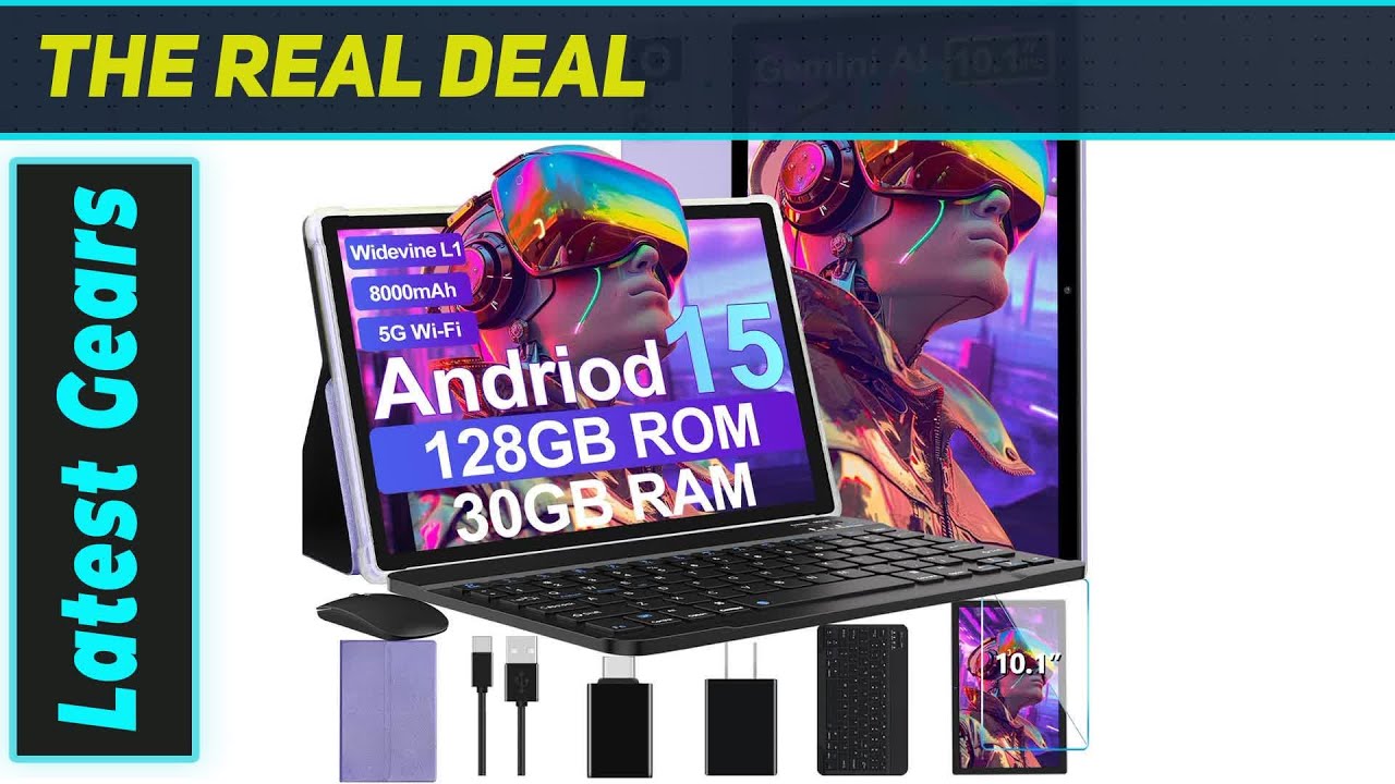 Планшет Android 15 2025 года с клавиатурой — лучший бюджетный планшет Gemini с искусственным инте...