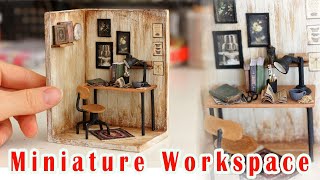 Miniature Workspace // DIY Dollhouse Roombox