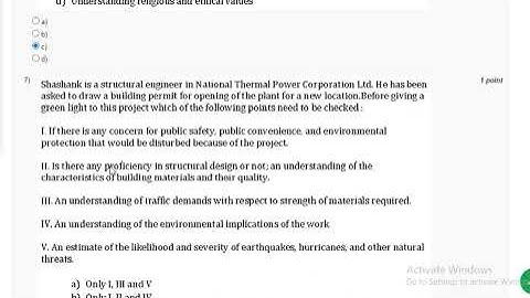 NPTEL Ethics in Engineering practices Assignment 7 Apr-may 2024