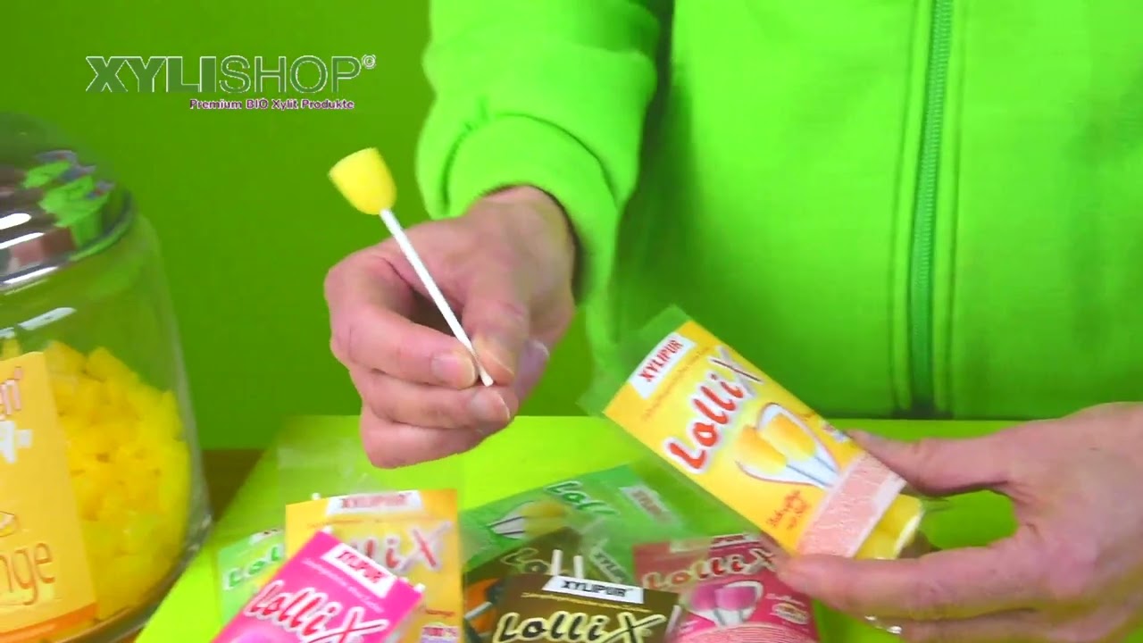 LolliX® Orange Xylit Zahnpflege Lutscher aus 100 Birkenzucker aus